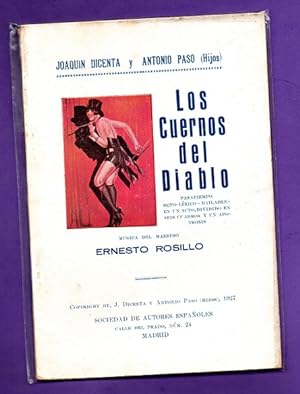 Imagen del vendedor de LOS CUERNOS DEL DIABLO : pasatiempo bufo-lrico-bailable en un acto. a la venta por Librera DANTE