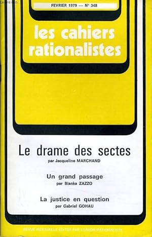 Seller image for LES CAHIERS RATIONALISTES N348 - LE DRAME DES SECTES for sale by Le-Livre