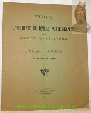 Image du vendeur pour Etude de l'influence de divers porte-greffes sur la qualit et quantit de rcolte. Station viticole de Lausanne. mis en vente par Bouquinerie du Varis