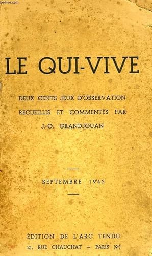Imagen del vendedor de LE QUI VIVE a la venta por Le-Livre