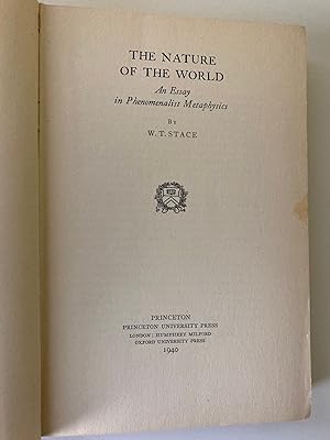 Seller image for The Nature of the World: An Essay in Phenomenalist Metaphysics for sale by M.S.  Books