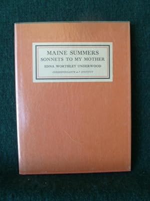 Image du vendeur pour MAINE SUMMERS, SONNETS TO MY MOTHER. mis en vente par Glenn Books, ABAA, ILAB