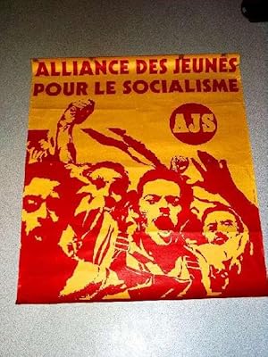 Affiche illustrée en couleurs - Alliance des Jeunes pour le Socialisme- AJS.