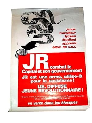 Affiche des années 70 - JR Combat le capital et son gouvernement - JR est une arme, utilise-là po...