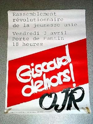 Affiche Organisation des jeunesses Révolutionnaires ( OJR) - Giscard dehors ! Rassemblement Vendr...