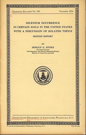 Imagen del vendedor de SELENIUM OCCURRENCE IN CERTAIN SOILS IN THE UNITED STATES WITH A DISCUSSION OF RELATED TOPICS: Second Report (Technical Bulletin No. 530 a la venta por 100POCKETS