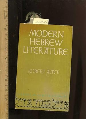 Immagine del venditore per Modern Hebrew Literature : Library of Jewish Studies [Critical / Practical Study ; Review ; Reference ; Biographical ; Detailed in Depth Research ; Practice and Process explained] venduto da GREAT PACIFIC BOOKS