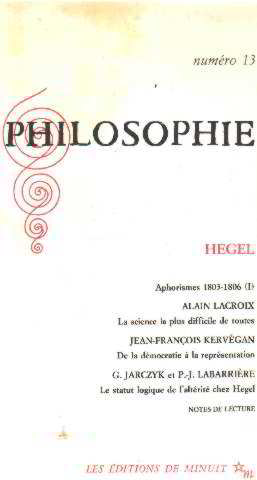Revue philosophie n° 13 / hegel