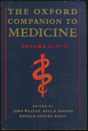 Image du vendeur pour OXFORD COMPANION TO MEDICINE Volume II N-Z mis en vente par Gibson's Books