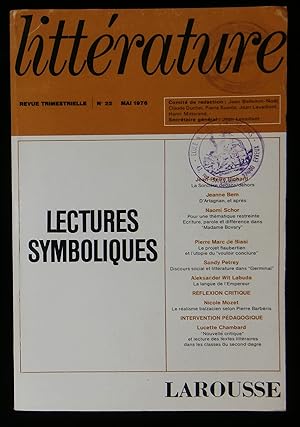 Image du vendeur pour LITTERATURE : LECTURES SYMBOLIQUES. mis en vente par Librairie Franck LAUNAI