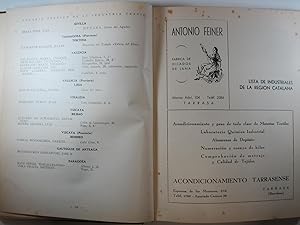 Bild des Verk�ufers f�r ANUARIO TECNICO DE LA INDUSTRIA TEXTIL: SALA Y BADRINAS, FABRICA DE TEJIDOS DE LANA zum Verkauf von Costa Llibreter