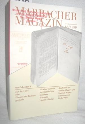 Seller image for Vom Schreiben 6 - Aus der Hand oder Was mit den Bchern geschieht (Marbacher Magazin 88/1999) for sale by Antiquariat Zinnober