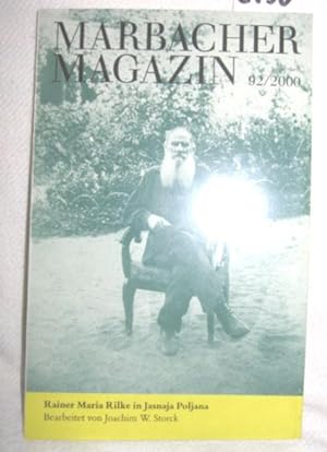 Bild des Verkufers fr Rainer Maria Rilke in Jasnaja Poljana (Marbacher Magazin 92/2000) zum Verkauf von Antiquariat Zinnober