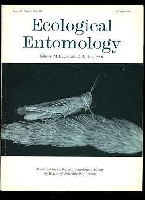 Image du vendeur pour Ecological Entomology Volume 18 Number May 2 1993. mis en vente par Little Stour Books PBFA Member