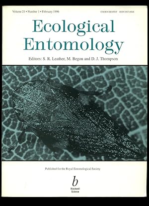 Image du vendeur pour Ecological Entomology Volume 21 Number 1 February 1996. mis en vente par Little Stour Books PBFA Member