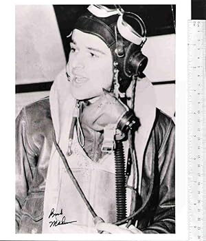 Immagine del venditore per 8" X 10" b&w Glossy Photo of Bud Mahurin, in Flight Gear, Signed by Mahurin venduto da Hyde Brothers, Booksellers