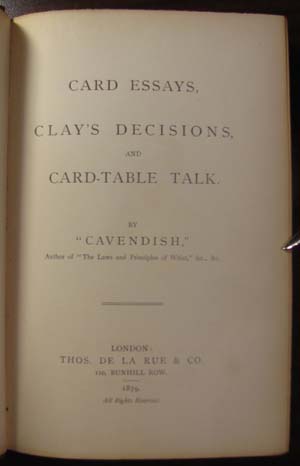 Card Essays, Clay's Decisions, and Card-Table Talk