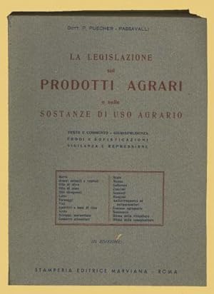 Seller image for Legislazione sui Prodotti Agrari for sale by Studio Bibliografico Imprimatur