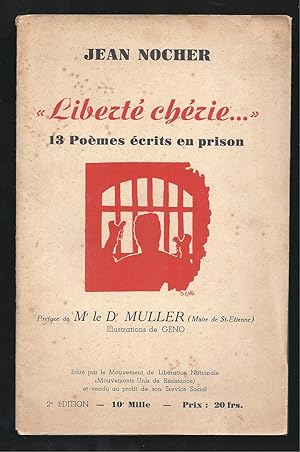 Seller image for Libert chrie.13 pomes crits en prison. for sale by Librairie Aubry
