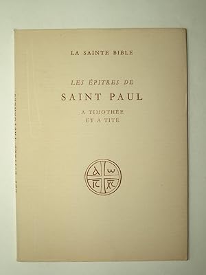 Imagen del vendedor de Les �p�tres de Saint-Paul. A Timoth�e et � Tite. a la venta por Librairie Aubry