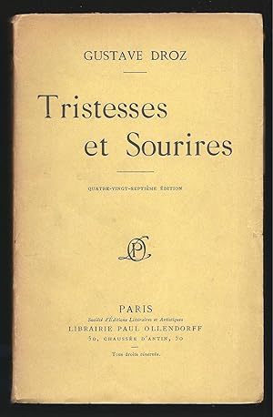 Seller image for Tristesses et Sourires. for sale by Librairie Aubry