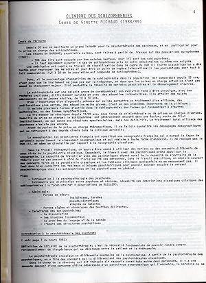 Clinique des Schizophrénies - Cours de Ginette Michaud (1988/89) + Cours de Ginette Michaud (1982...