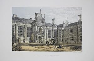 Fine Original Lithotint Illustration of Kirby Hall in Northamptonshire By W. Walton. Published By...