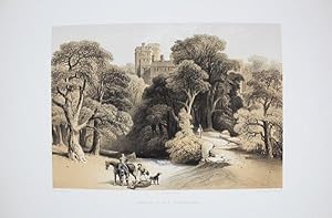 Fine Original Lithotint Illustration of Naworth Castle, Cumberland By J.D. Harding. Published By ...