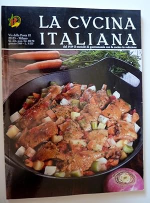 "LA CUCINA ITALIANA n.° 1 Gennaio 1989 - Dal 1929 il mensile di Gastronomia con la cucina in reda...