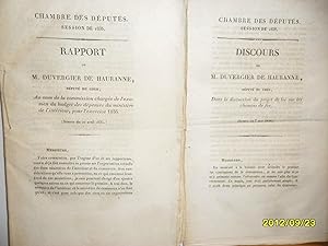 Chambre des Députés, Session de 1835 - Rapport de M. DUVERGER de HAURANNE, Député du cher, Au nom...