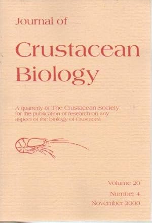 Seller image for Journal of Crustacean Biology Volume 20 (Number 4) November 2000 for sale by Bookfeathers, LLC