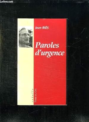 Image du vendeur pour PAROLES D URGENCE. mis en vente par Le-Livre