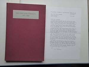 Die Edition Tiessen 1977 - 1995. Ein Rückblick von Lothar Lang sowie Beiträge von Hans Bender, Ha...