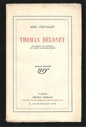 Imagen del vendedor de Thomas Deloney. Le roman des mtiers. Au temps de Shakespeare. Edition originale. a la venta por Librairie Aubry