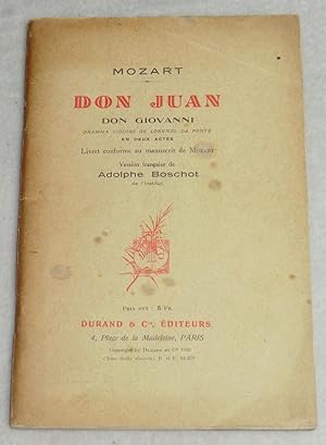 Seller image for DON JUAN - Livret conforme au manuscrit de Mozart - Version franaise de Adolphe Boschot for sale by LE BOUQUINISTE