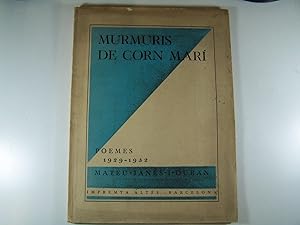 Imagen del vendedor de MURMURIS DE CORN MARI: POEMES 1929-1932 a la venta por Costa LLibreter