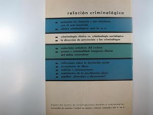 Seller image for RELACION CRIMINOLOGICA: ORGANO DEL CENTRO DE INVESTIGACIONES PENALES Y CRIMINOLOGICAS PARA LOA DIVULGACION DE LA CRIMINOLOGIA, DERECHO PENAL Y CIENCIAS AFINES for sale by Costa LLibreter