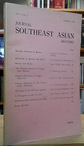 Journal of Southeast Asian History: Vol. 5, No. 1 - March, 1964