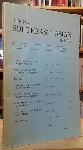 Journal of Southeast Asian History: Vol. 3, No. 1 - March, 1962
