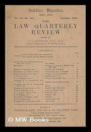 Seller image for The law quarterly review, Nol. LI.-No. 201 January 1935 / edited by A.L. Goodhart for sale by MW Books