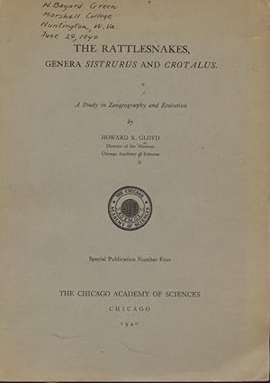 The Rattlesnakes, Genera Sistrurus and Crotalus A Study of Zoogeography and Evolution