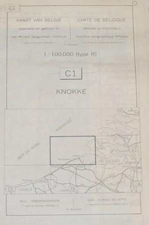 Knokke. C1 1:100000 Map. Kaart Van Belgie/Carte De Belgique