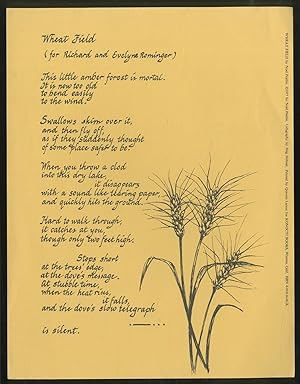 Bild des Verkufers fr [Broadside]: Wheat Field zum Verkauf von Between the Covers-Rare Books, Inc. ABAA