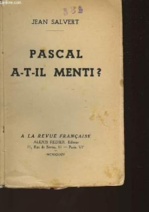 Seller image for PASCAL A-T-IL MENTI ? for sale by Le-Livre