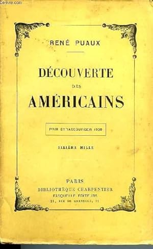 Bild des Verkufers fr DECOUVERTE DES AMERICAINS zum Verkauf von Le-Livre
