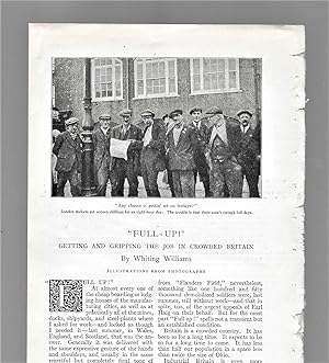 Seller image for Full Up And Fed Up: Getting And Gripping The Job In Crowded Britain / The Precious Job, The Pub, And The Three R's / The How And Why Of A Crowded Country for sale by Legacy Books II