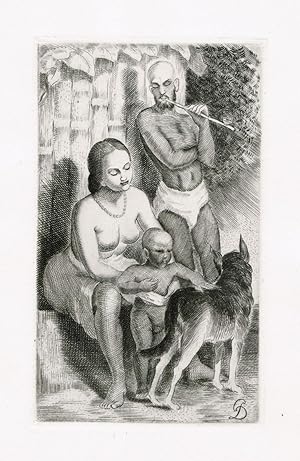 Suite complète des gravures sur cuivre pour La Chaumière indienne, Henri Babou, 1930