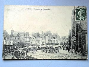 Carte Postale Ancienne - LOCMINE - Place de la République