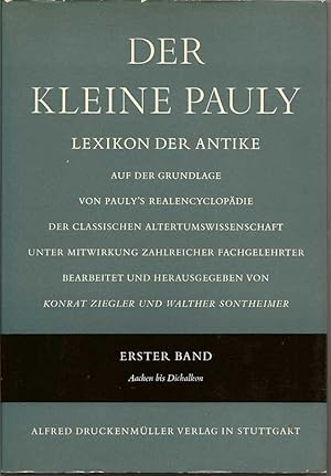 Der Kleine Pauly Lexikon Der Antike: Auf Der Grundlage Von Pauly's Realencyclopadie Der Classisch...