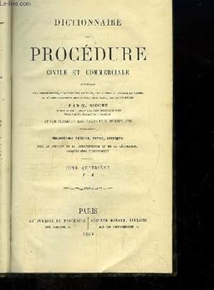 Seller image for Dictionnaire de Procdure civile et commerciale. TOME 4 : F - J. for sale by Le-Livre